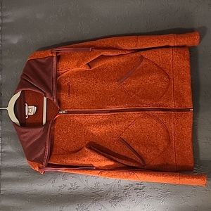 🌸Avalanche Red/Maroon Full Zip Mockneck Front Pocket Fleece, Medium